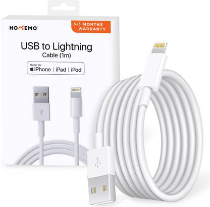 HOMEMO USB Type C Cable 6 A 1 m Fast Charging Lightning Cable for 13/12/11/10/XR/Xs/Xs Max/X/8/8Plus/ 7/7Plus/6