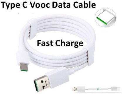 Jics USB Type C Cable 2 A 1 m Type C VOOC Flash Charging Cable Compatible for Oppo Reno/2/2Z/2F/Reno 10x Zoom/k3(C Type Cable Charger)- Only Cable