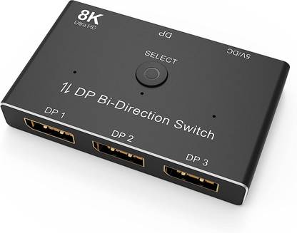 Tobo USB Type C Cable 1 m Bi-Directional DisplayPort 1.4 Splitter Switch 3X1/1X3, 3-Port DP 1.4 Switcher 3 in 1 Out/TD-904H