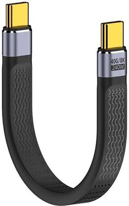 Etzin USB Type C Cable 0.12 m 8K Flat Slim FPC Data Cable 240W Type-C USB-C Male to Male EPL-1162CC
