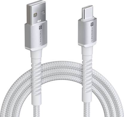 Portronics USB Type C Cable 3 A 2 m Konnect X Nylon Braided Fast Charging and Data Sync