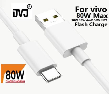 DVJ USB Type C Cable 1.2 m VIVO FLASH CHARGE 6 AMPERE / 80W /80W (QUALITY CHECKPro, iqoo Neo 6, Neo 7, Neo 7 Pro / VIVO X10ED) CERTIFIED ORIGNAL VIVO 80W / 6 AMPERE FLASH CHARGING SUPPORT USB A TO TYPE C DATA CABLE FOR VIVO iQOO Vivo IQOO VIVO iQOOVIVO iQOO VIVO X90 PRO, IQOO 9 PRO, IQOO 10, VIVO IQOO 11, VIVO X90 PRO +, VIVO IQOO 8 / IQOO 9 / IQOO 10 PRO, X80 X70 X50 Pro V27 V25 iQOO 11 10 9 8 7 6 Z7 Z5, VIVO T1 5G, VIVO X90 Pro, X90, iQOO 11 5G, VIVO V25 PRO /Y73, Z1x,Z5,Z6, Z6 5G, Vivo X90 Pro Plus 5G, iQoo Z6 pro, iQoo 9 SE, iQoo7, iQOO Neo 6 SE 5G / Vivo X90 Pro Plus 5G /iQoo 9 SE / Vivo X80, Vivo V25, Vivo T1 Pro 5G / (Compatible with VIVO 18 /33W / 44W / 66W / 80W /120W / 200W ULTRA FLASH FAST CABLE AND ALL VIVO TYPE C MOBILE PHONES /FLASH CHARGE 2.0 TYPE-C USB FAST CABLE(0NLY DATA CABLE) 1.2 METER LENGTH (1.2 M) SUPER FAST CHARGING / VIVO FLASH CHARGING (80W SUPER FAST ULTRA FLASH )