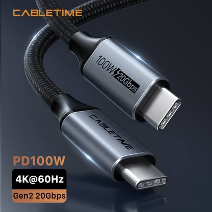 CABLETIME USB Type C Cable 5 m CMCM2,USB 3.2 Gen 2 Type C To USB Type C Cable