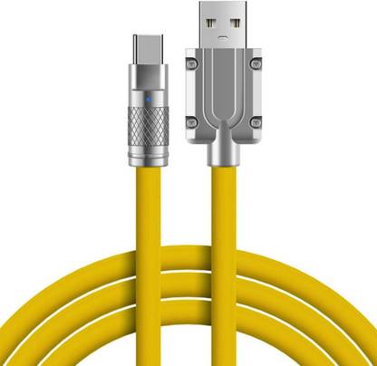 AJ CREATIVE USB Type C Cable 6 A 1.2 m Liquid Silicone 6A Metal 120W Fast Charging Cable For Mobile, Tablet, Laptop, Camera With SuperDart, SuperVOOC, Dash, Dart, Flash Charge, Warp Charging Support