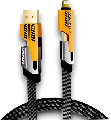 ULTRADART USB Type C Cable 6.5 A 1 m lightning cable 4 in 1 65W Fast Charging Cable Compatible for-iPhone & Android with MFI Certified (1 Meter)