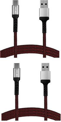Xenio USB Type C Cable 1 m Type C Nylon Braided Metal connector Data & Fast Charging Cable -Sturdy & Stress Resistant 1 Meter Fast Charging Cable For Android- CX012 - PACK OF TWO