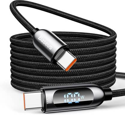 D वाइल्ड Led Display Fast Charging Data Cable Type C to Type C 100W USB Type C Cable