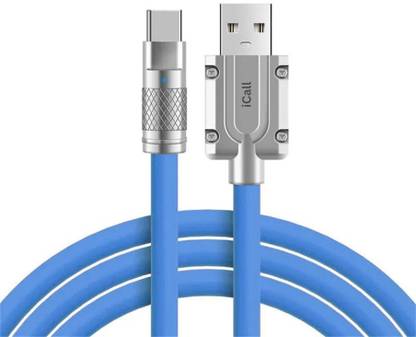icall USB Type C Cable 1.2 m Metal 120W Fast Charging Cable SuperVooc,Dash, Dart, Vooc Flash Charge, SuperDart, Warp Charging