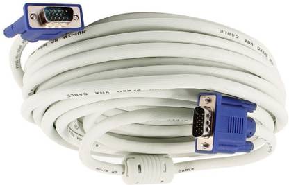 HI-PLASST VGA Cable 10 m VGA to VGA Cable (Male to Male), High Speed, Supports PC, Monitor, LCD/LED, Plasma, Projector, TFT and Display Devices. (VGA - VGA -10 M)