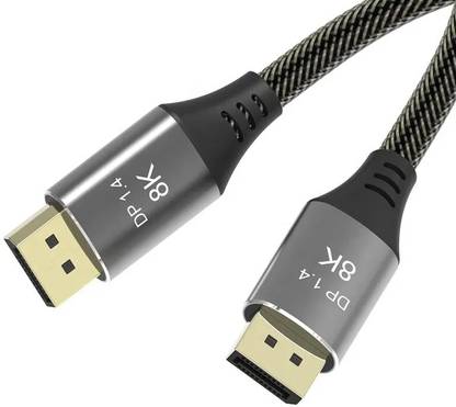 microware Video Cable 2 m 8K DisplayPort Cable Nylon Braided High Speed DP Code 8K@60Hz DP to DP Cable
