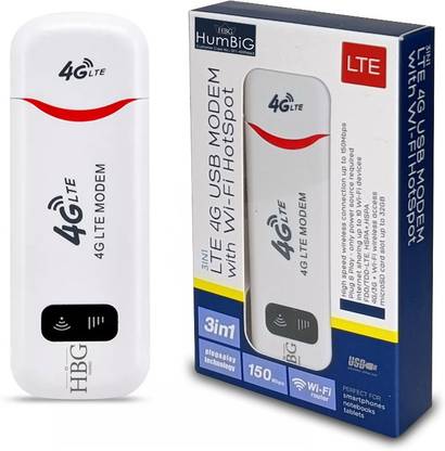 HumBiG ™4G Dongle with All sim Support | 4g Data Card with WiFi Hotspot 150 Mbps Data Card with Call Support