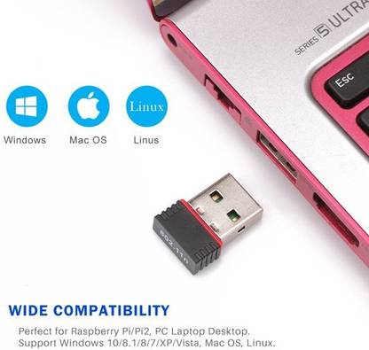 BUNAS 150Mbps USB WiFi Adapter WiFi Dongle 3.0 With 1 Year Warranty Data Card