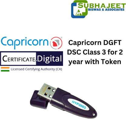CAPRICON Capricorn Class 3 DSC Signature for 2 year with Token 3.1 Mbps Data Card ,Calls not Supported