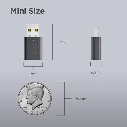 ROCKTECH 2 in 1 Bluetooth 5.0 Transmitter Receiver, USB Bluetooth Transmitter 150 Mbps Data Card ,Calls not Supported