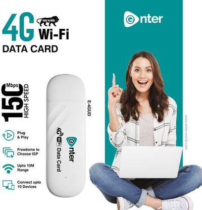Enter 4G USB WI-FI SIM MODEM GREEN SIM DATA CARD (E-4GUD) Data Card