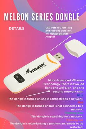 Melbon Wi-Fi Data card 4G LTE Wireless USB Dongle Stick with All SIM Network Support 7.2 Mbps Data Card ,Calls not Supported