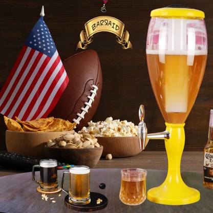Barraid BARRAID Beer Tower, 3000 ml Capacity, Multicolour LED Lights (YELLOW) Liquor Dispenser Decanter