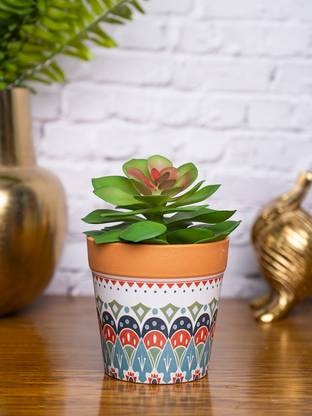 MARKET 99 Mutlti Colour Von Casa Artificial Potted Plant - Mandala Style