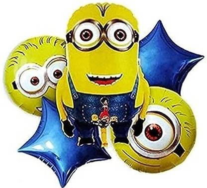 specialyou.in Multicolor 5 pcs Minion theme Foil Balloons