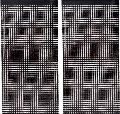 Bash N Splash Black Mini Square Foil Party Curtains Props Backdrop Party Decorations 2 Pc Black