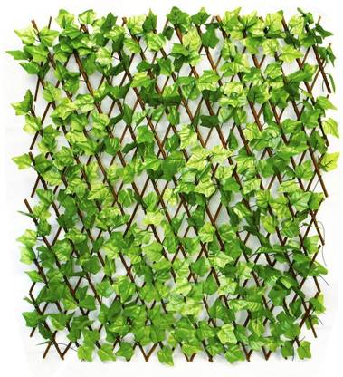 fancyDecor Expandable Faux English Ivy Trellis with Plastic Leaves Artificial Plant