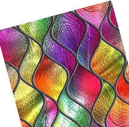 BNF Multicolor Privacy Window Film Home Anti UV Stained Glass Bathroom DIY Window Decals D