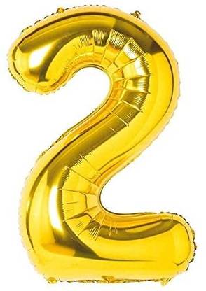 flavouredlove Gold NUMBER-2 BALLOON FOR DECORATION
