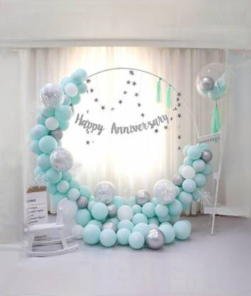 B J CREATION White Colour Round Arch Balloon Decoration Stand