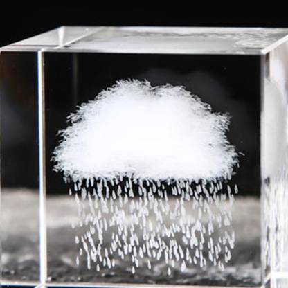 BNF Multicolor 3D Crystal Cube Crafts Weather Sign Cube for Valentine'S Day Decor Rain