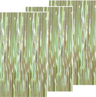 Wobbox Big 3ft x 6ft Metallic Foil Fringe Backdrop Foil Curtain-Green(3 PC)(FP5286) Foil Fringe