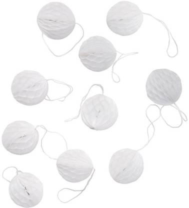 FUNCART White Pom Poms and Honeycomb Ball