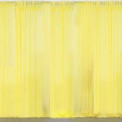 specialyou.in Special You Haldi Backdrop Decoration Cloth with Yellow net Curtain Fabric for Ceremony, Photoshoot, Wedding Party, Stage Background set of 2