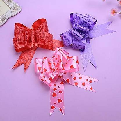 Gold Leaf Multicolor Big Flower Bow Ribbon For Gift Wrap And Decorations Partis & Festivel Pack Of 50