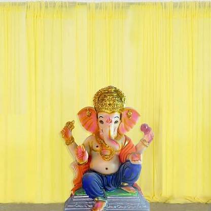 specialyou.in Special You Ganapati decoration background items Traditional backdrop decoration cloth for Ganesh Chaturthi, Haldi, Wedding- 3pcs