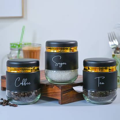 MARKET 99 Black 360Ml Tea, Sugar & Coffee Trio