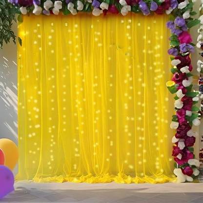 AI Mart Backdrop Decor Fabric,Net Curtain Decoration for Birthday, Party Decor 2 Pcs