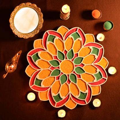 Decodesk Island Rangoli Riddhi Design 16 inch Rangoli Template