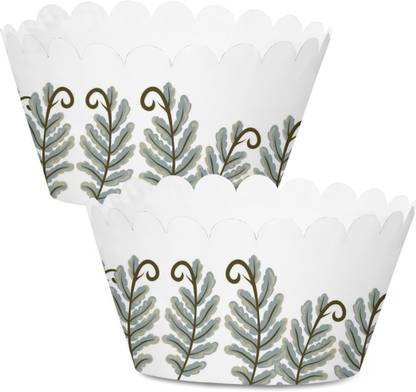 Inkdotpot White Bottomless Adjustable Cupcake Wrappers For Baby Shower Party Supplie Pack Of 30