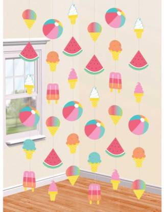 TikiTimes Multicolor Just Chillin String Decorations 213cm Pack of 6