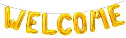 Amazing Xperience.com Golden Welcome Foil Balloon Set with Straw