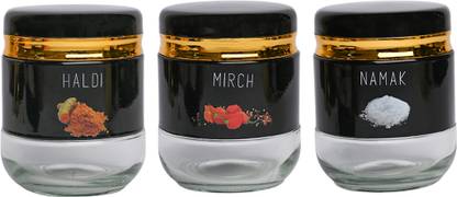 MARKET 99 Black 3-Piece Spice Jar Set 360ml