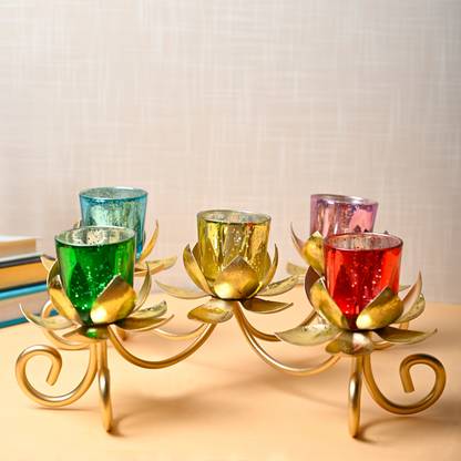 MARKET 99 Multicolor Multi Lotus T-Lite Holder