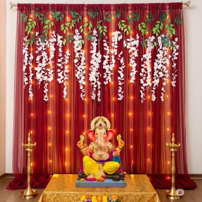 specialyou.in Red White Wisteria Diwali hangings for Backdrop Decoratio