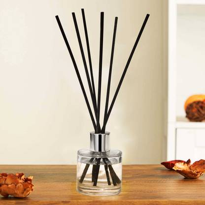LANDSLIDE Empty Round Reed Diffuser Bottle with 6 Pcs Black Reed Sticks (50ML) NEW Decorative Bottle