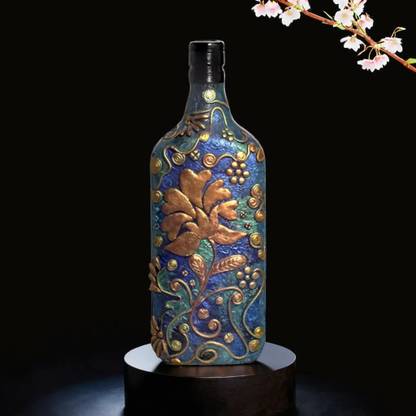 DYNEBEAM Glass Bottle Craft, Decorative Art, 3D Design Acrylic Paint Art for décor, Decorative Bottle