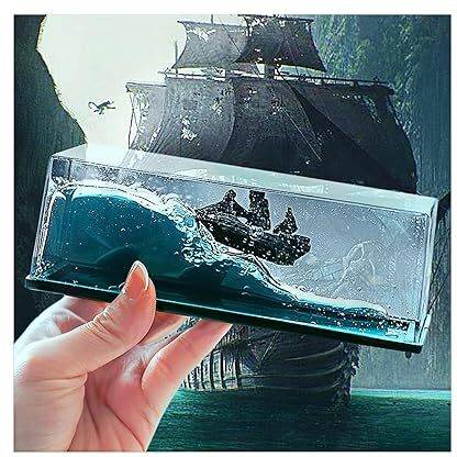 Dayold X Cruise Ship Fluid Drift Bottle Unsinkable Boat in a Box Gifts for Home Desk Decorative Bottle