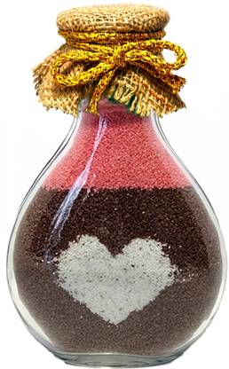 SBE Sand Bottle art with heart shape Decorative Bottle