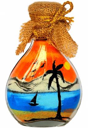 SBE Sand Art Bottle , Sea Beach with Coconut Tree, SBE_n1 Decorative Bottle