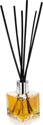 LANDSLIDE Empty Square Reed Diffuser Bottle with 6 Pcs Black Reed Sticks (30ML) NEW Decorative Bottle
