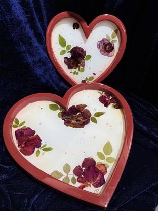 kaanch kala heart of roses Polyresin Decorative Platter